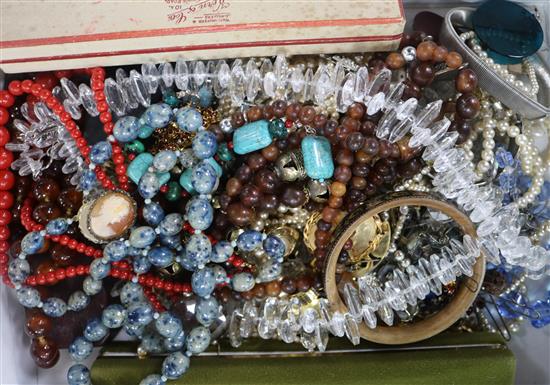 A group of mixed necklaces and costume jewellery